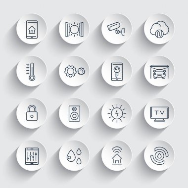 Akıllı ev sistemi hattı Icons set