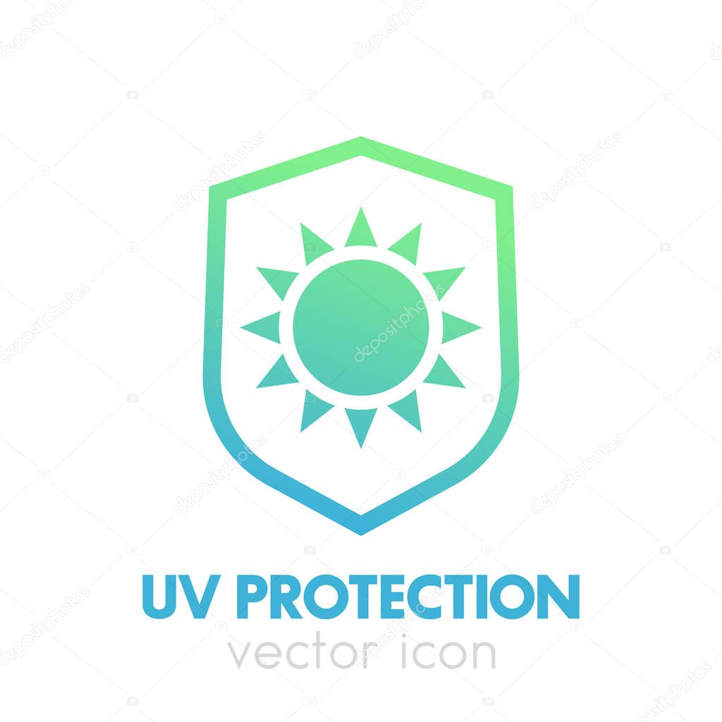 UV protection icon on white, eps 10 file, easy to edit