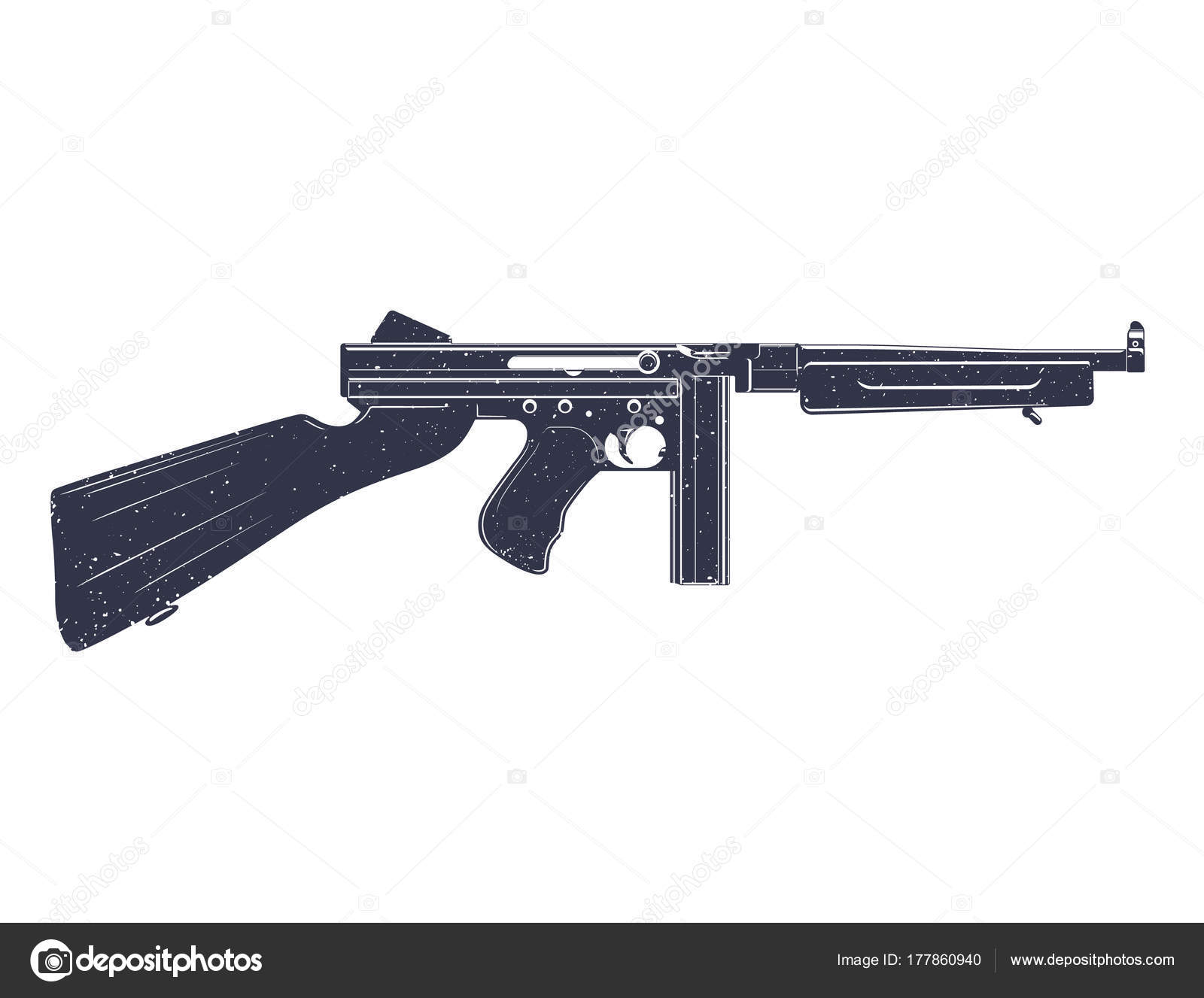 Ametralladora americana sobre blanco Vector de stock por ©nexusby 177860940, image size:1600x1327