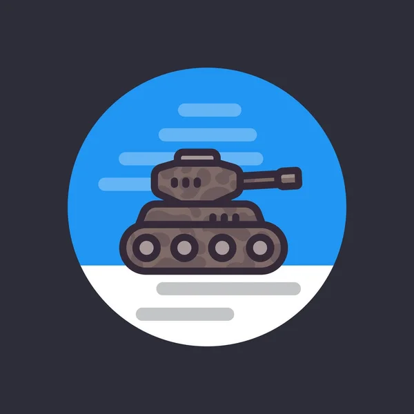 Battle tank, vector flat style icon — Stock Vector