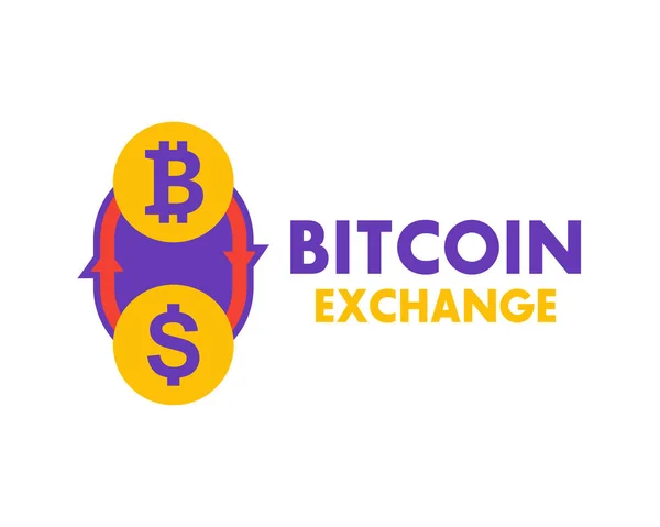 Bitcoin to Dólar câmbio — Vetor de Stock
