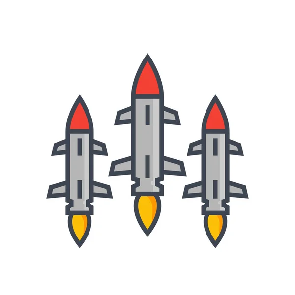 Ballistische raketten op wit — Stockvector