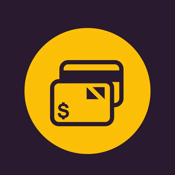 Πιστωτική κάρτα εικονίδιο, διάνυσμα εικονόγραμμα — Διανυσματικό Αρχείο