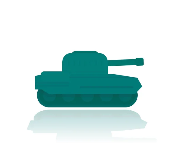 Tanque militar, estilo plano — Vector de stock