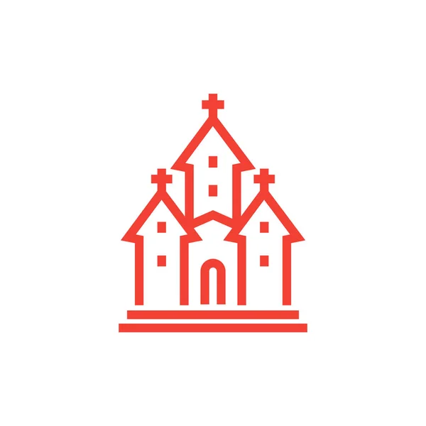 Kirchenikone, linearer Stil — Stockvektor