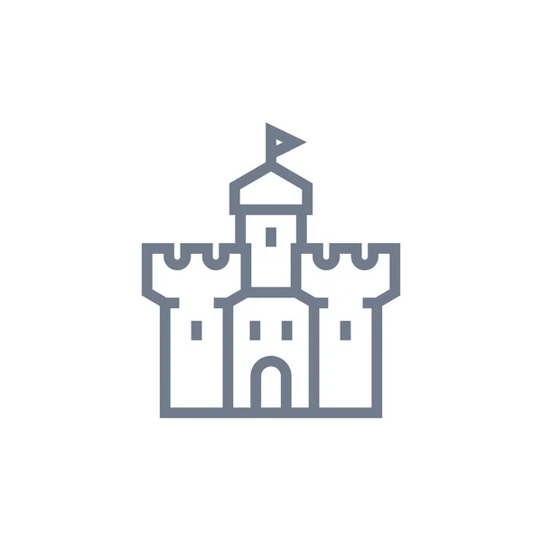 Castelo, ícone da fortaleza no branco — Vetor de Stock