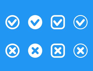 onay işaretleri, keneler ve haçlar, vektör işaretleri