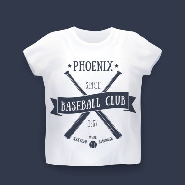 Phoenix beyzbol kulübü t-shirt mockup üzerinde yazdırma