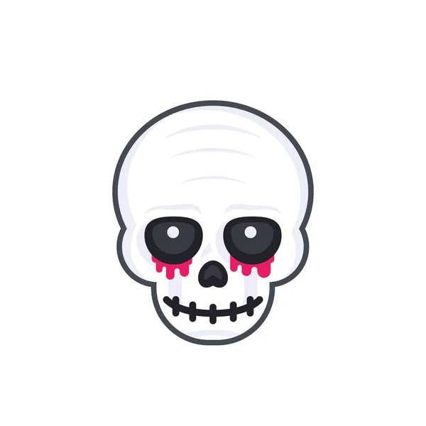 Calavera aterradora en blanco — Vector de stock