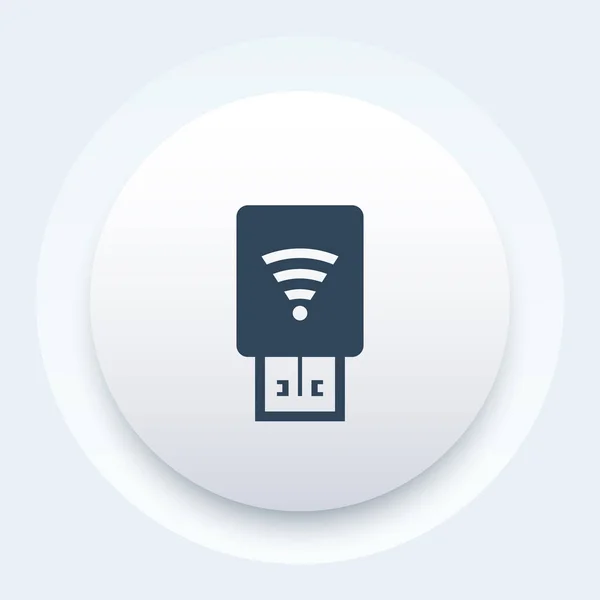 Módem USB con icono wi-fi — Vector de stock