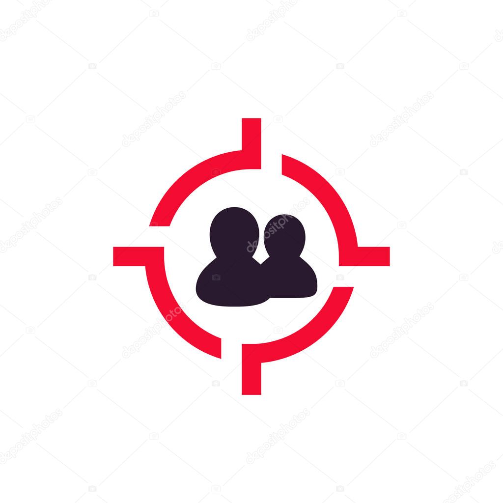Target audience icon, vector pictogram, eps 10 file, easy to edit