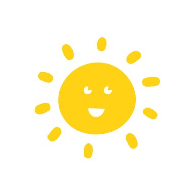 Güneş, el vektör çizim çekilmiş.