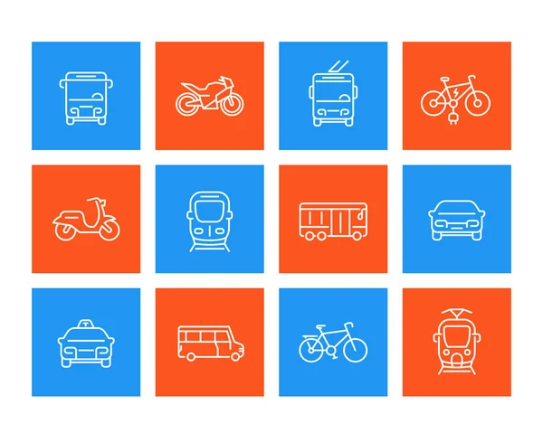 Iconos lineales de transporte urbano — Archivo Imágenes Vectoriales