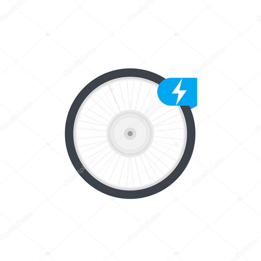 Electric bike wheel vector illustration