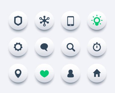 Temel web Icons set, iletişim ve teknoloji