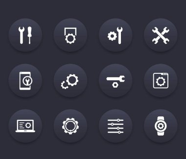 ayarları, yapılandırma, geliştirme, Icons set