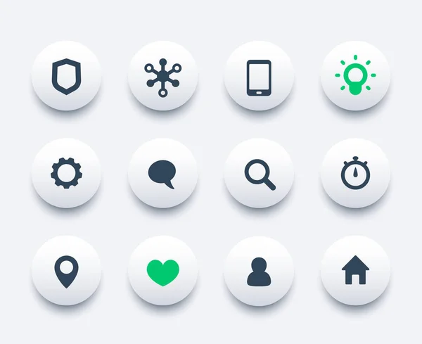 Temel web Icons set, iletişim ve teknoloji — Stok Vektör