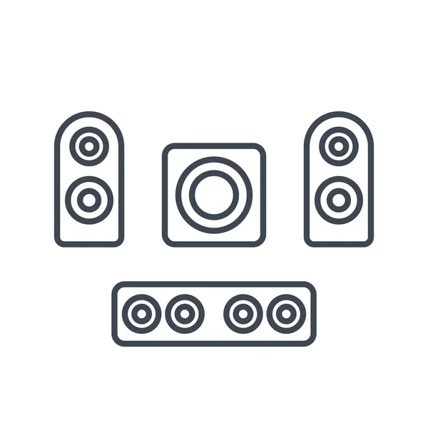Subwoofer, altavoces, iconos de barra de sonido — Vector de stock