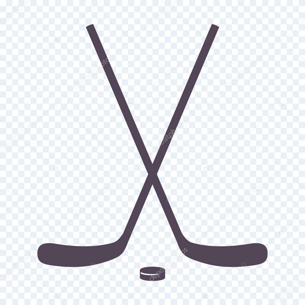 Crossed Ice Hockey sticks, vector illustration