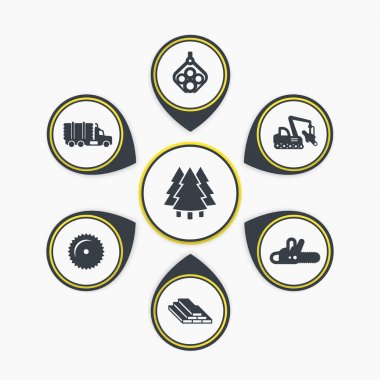 Logging infographic elements clipart