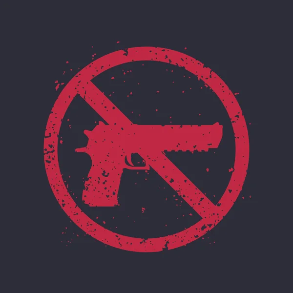 Ningún letrero de armas con pistola poderosa — Vector de stock