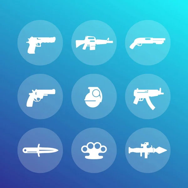 Conjunto de ícones de armas — Vetor de Stock