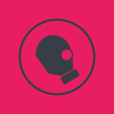 gaz maskesi simgesi, yan görünüm, toksik işareti