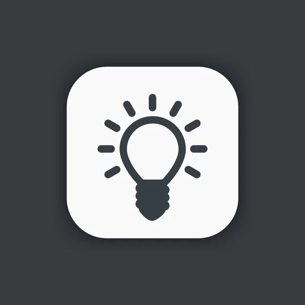 Shining Light Bulb Vector Pictogram — Stockvector