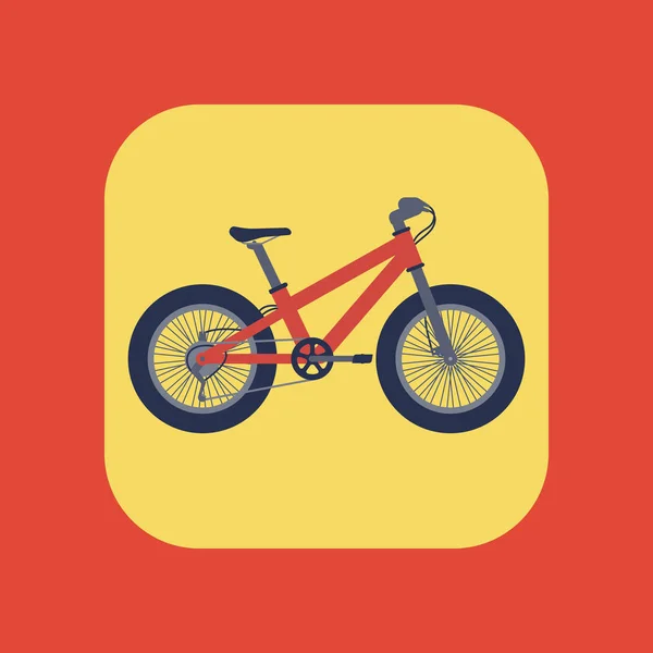 Icône Vélo Gras Style Plat Vélo Rouge Avec Pneus Gras — Image vectorielle