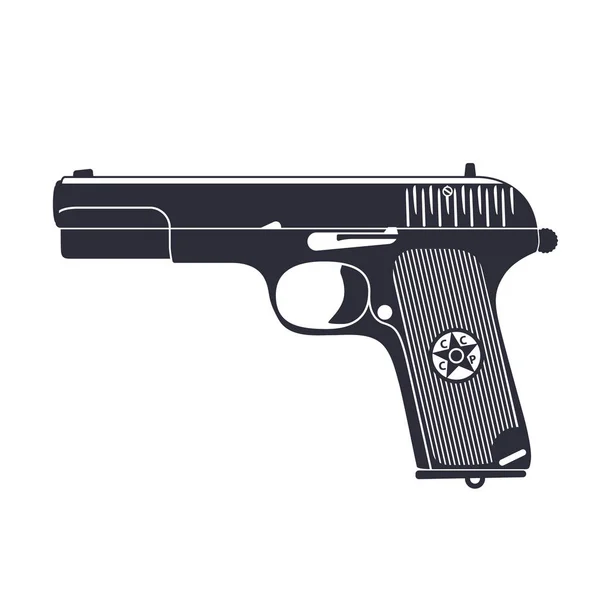 Antigua Pistola Soviética Pistola Ilustración Vectorial — Vector de stock