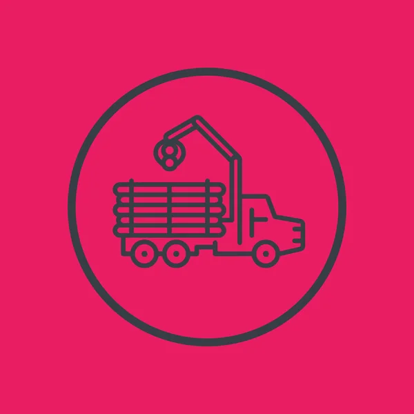 Ikona Usługi Przesyłania Dalej Pojazd Leśnictwa Rejestrator Rejestrowanie Ciężarówka Linii — Wektor stockowy