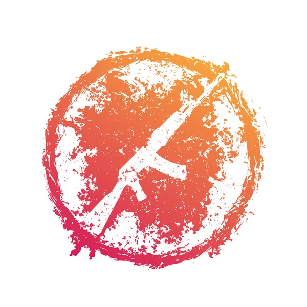 Emblème Grunge Avec Fusil Assaut Pistolet Automatique — Image vectorielle