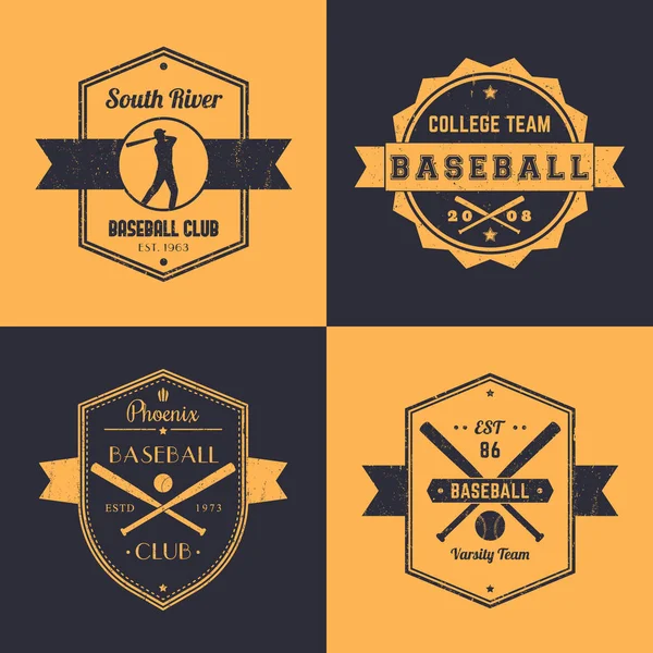 Club Baseball Logo Vintage Della Squadra Distintivi Emblemi Giocatore Baseball — Vettoriale Stock