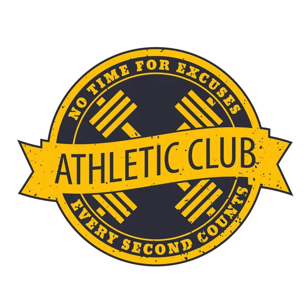Αθλητικός Σύλλογος Στρογγυλή Έμβλημα Λογότυπο Λευκό Εικονογράφηση Διάνυσμα — Διανυσματικό Αρχείο
