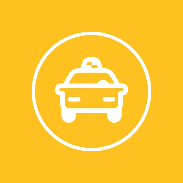 Icono Línea Taxi Círculo Ilustración Vectorial — Vector de stock