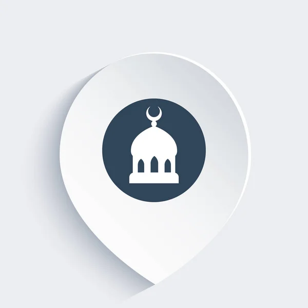 Ikon Masjid Pada Tanda Gambar Vektor - Stok Vektor