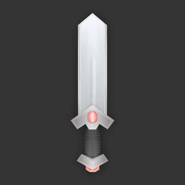 Espada Dibujos Animados Para Juego Oscuridad Vector Ilustración — Vector de stock