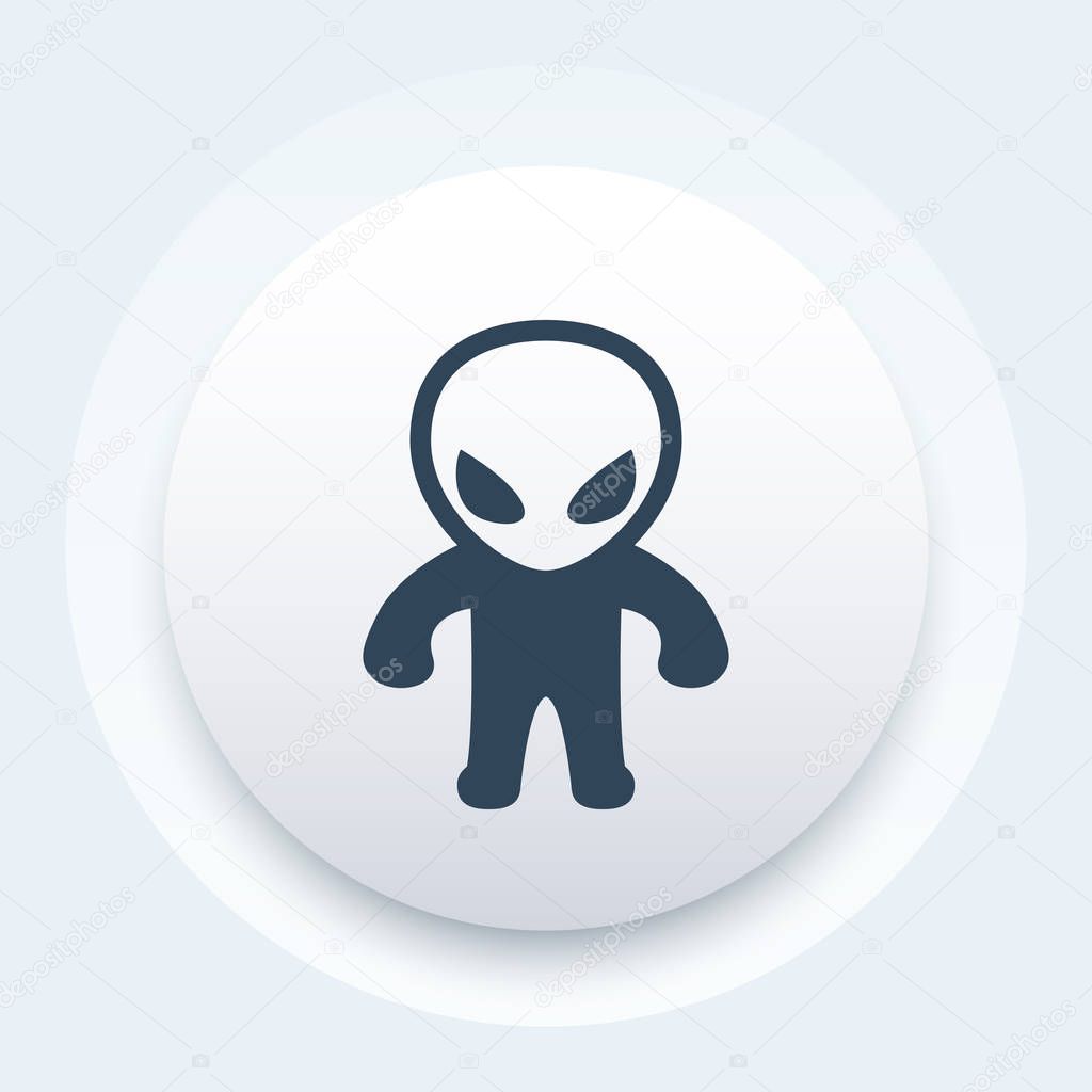 extraterrestrial icon, alien pictogram, vector illustration