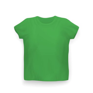 t-shirt mockup, beyaz, vektör çizim yeşil