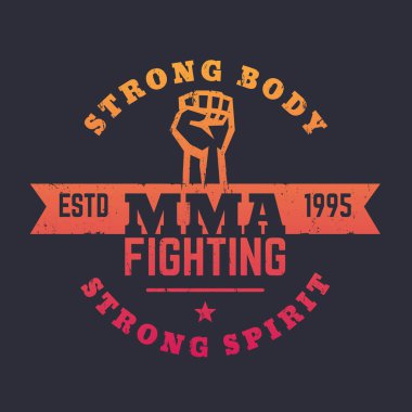 Yumrukla Mma mücadele logo, amblem, t-shirt baskı