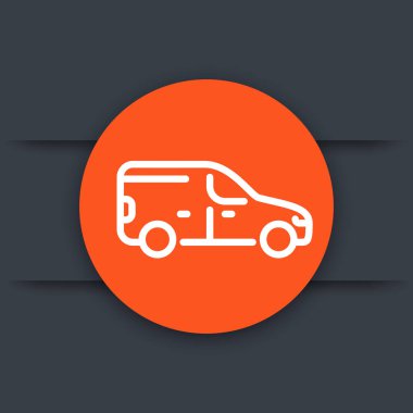 Araba doğrusal simgesi, yan görünüm