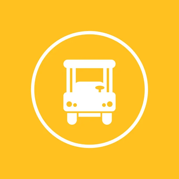 Golf Cart Pictogram Cirkel Golf Auto Vooraanzicht — Stockvector