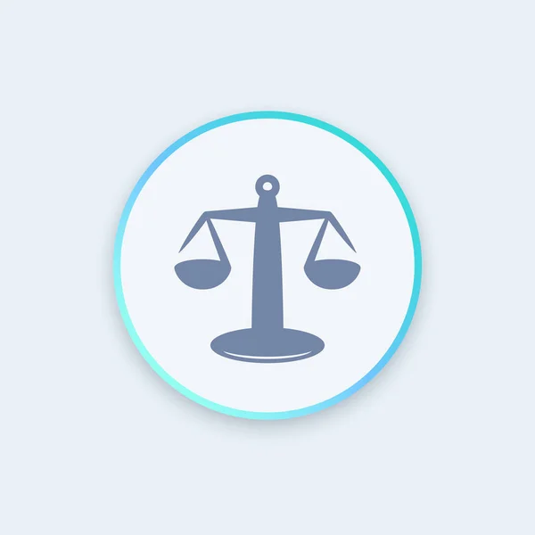 Balance Icône Ronde Justice Droit Concept Risque — Image vectorielle