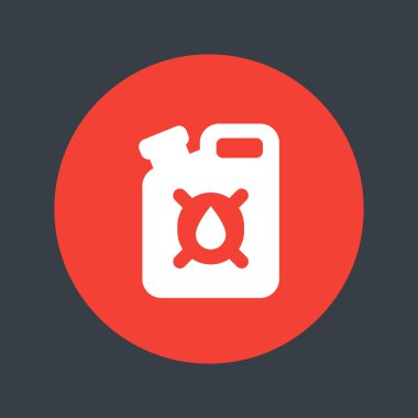 benzin olabilir simgesi, yakıt konteyner, bidon benzin teneke kutu, vektör çizim