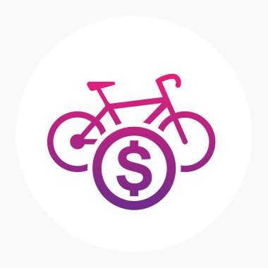 Kiralık Bisiklet simgesi, logo öğesi, vektör çizim