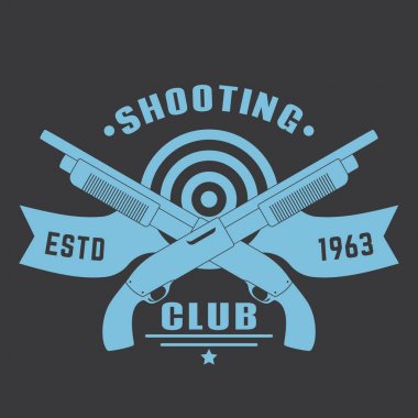 Club logo, amblem iki çapraz av tüfeği, üzerinde koyu gri mavi ile çekim