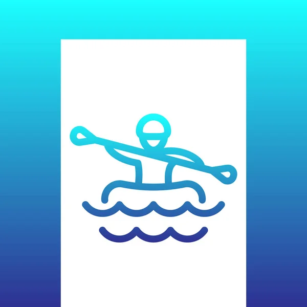 Rafting Linie Symbol Logo Element Vektorillustration — Stockvektor