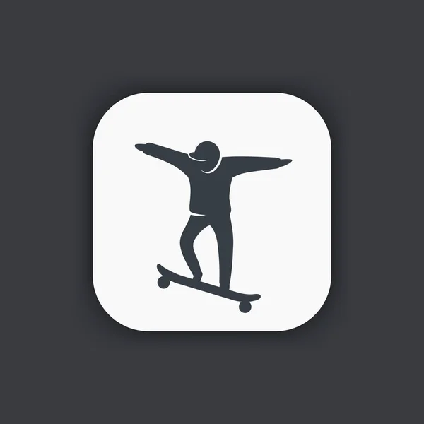 Skateboarding Ikone Skateboarder Mann Auf Skateboard — Stockvektor