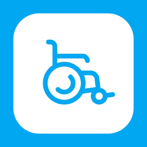 Wheelchair Line Icon White Vector Illustration — Stock Vector