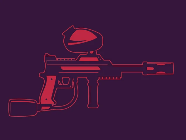Contorno Pistola Paintball Ilustración Vectores — Vector de stock